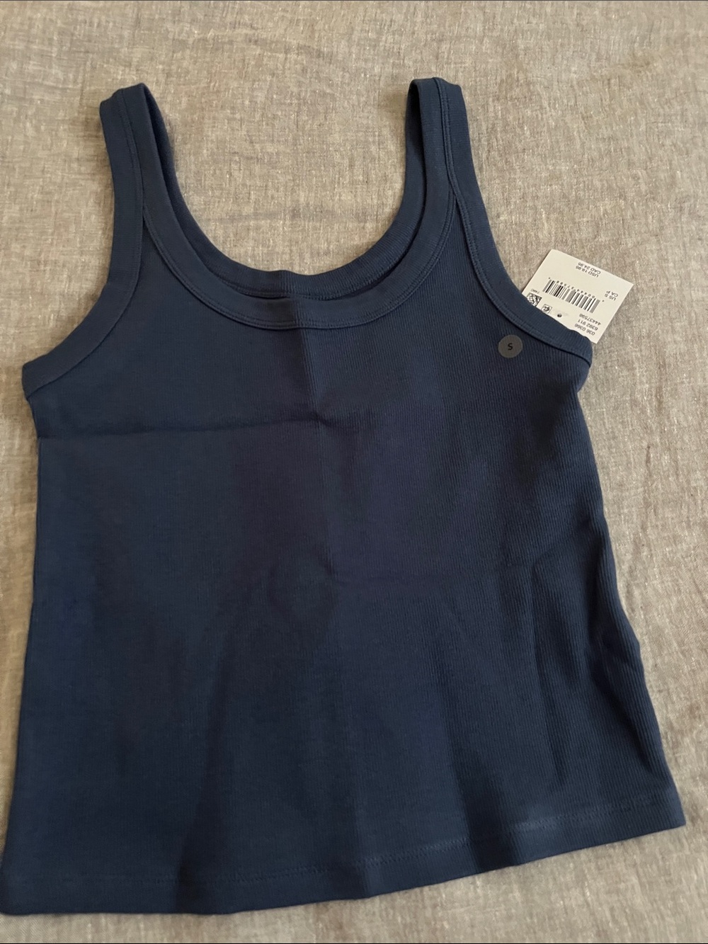 AE Navy Ribbed Tank Top